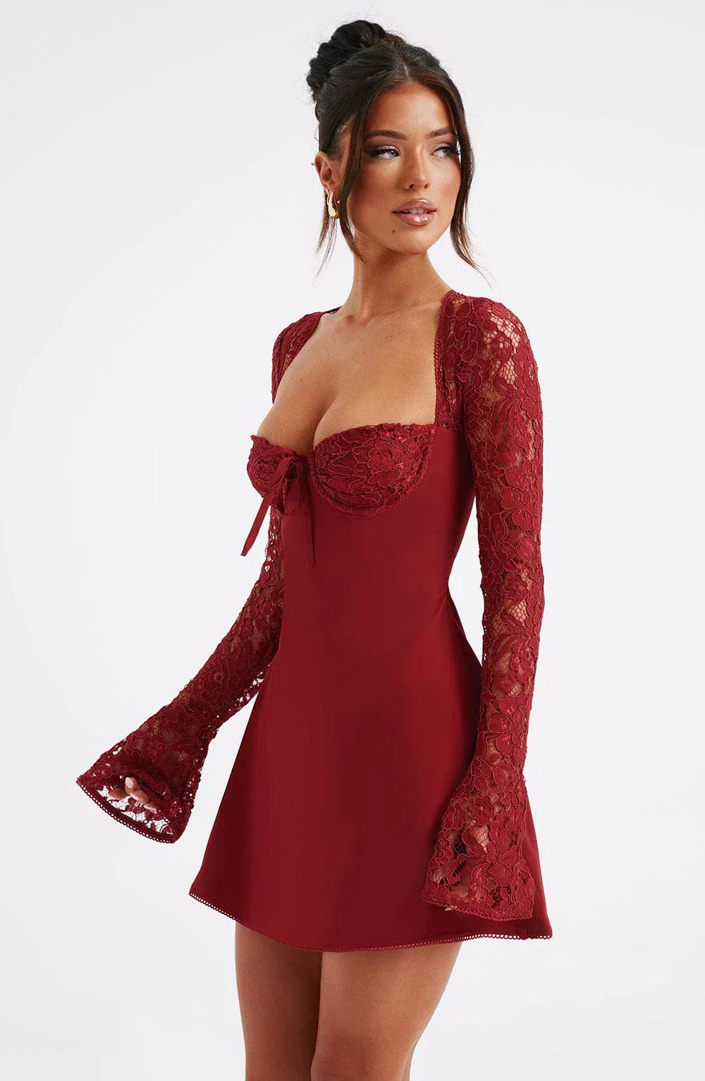 Calyssa - Elegant Tie-Back Mini Dress