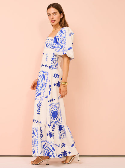 Olivia - Puff Sleeve Maxi Dress