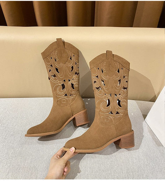 Selina - Embroidered Cowboy Boots