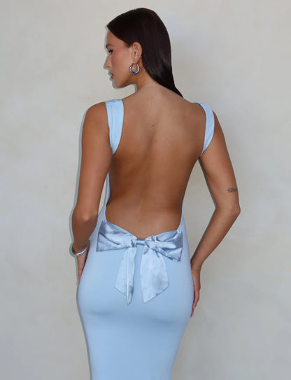 Valentina - Backless Bow Maxi Dress