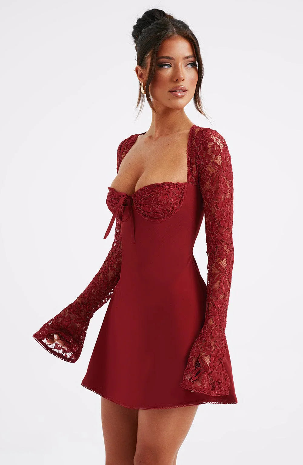 Calyssa - Elegant Tie-Back Mini Dress