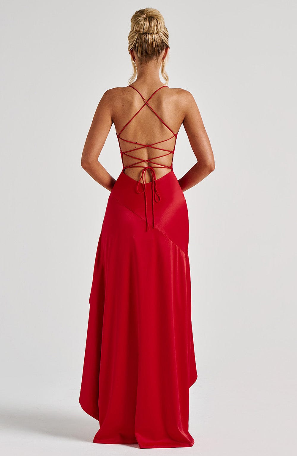 Ceres - Satin Ruffle Maxi Dress