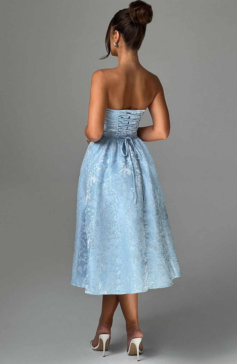 Cressida - Strapless Jacquard Midi Dress